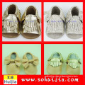 Accept small order High Quality sweet color bow and tassels sandals good walker baby moccasins with shoes